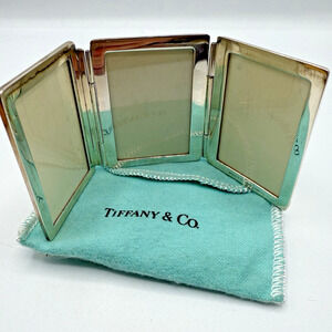 Estate TIFFANY & CO Sterling Silver 925 Trifold Triple Folding Picture Frame